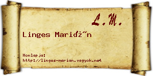 Linges Marián névjegykártya